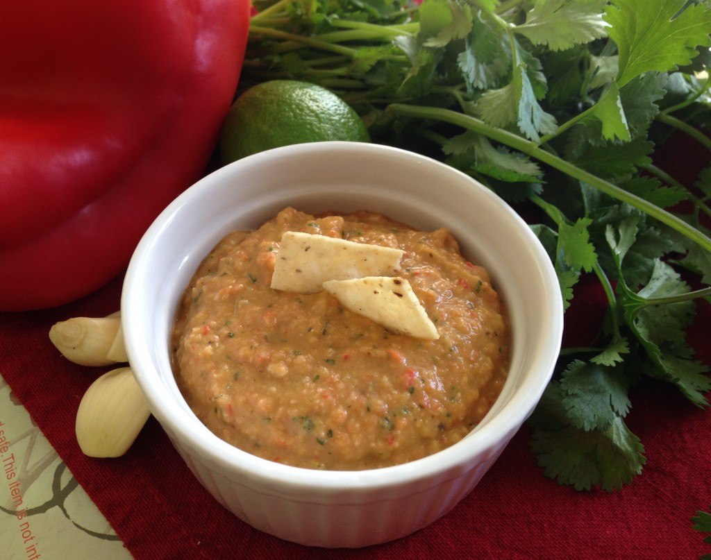 Roasted Pepper & Cilantro Hummus