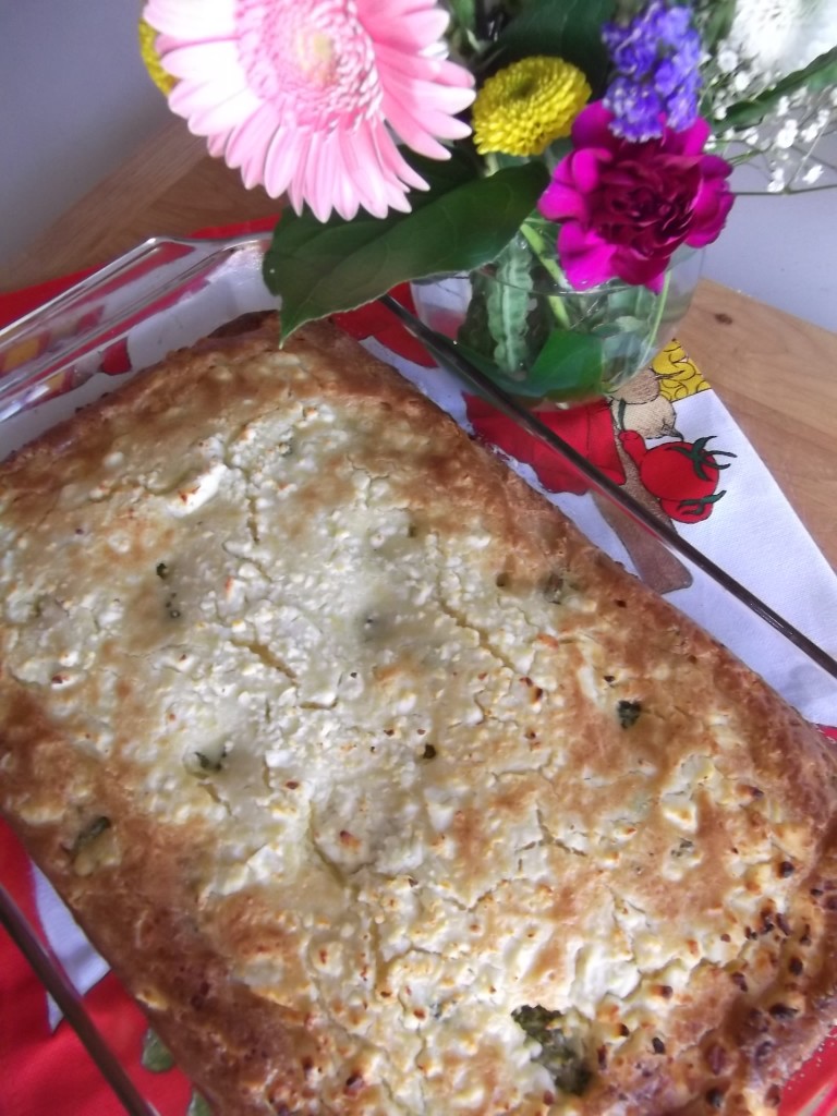 Corn Bread with Feta Cheese & Broccoli