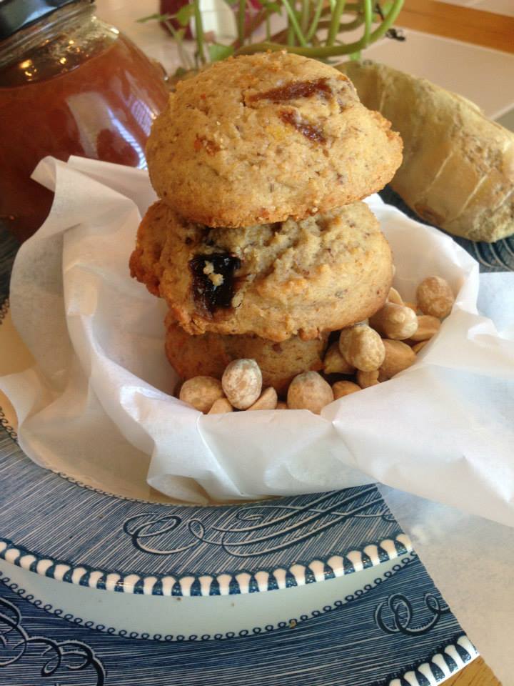 Apricot Ginger – Peanut Butter Cookies (with Flax Seed)