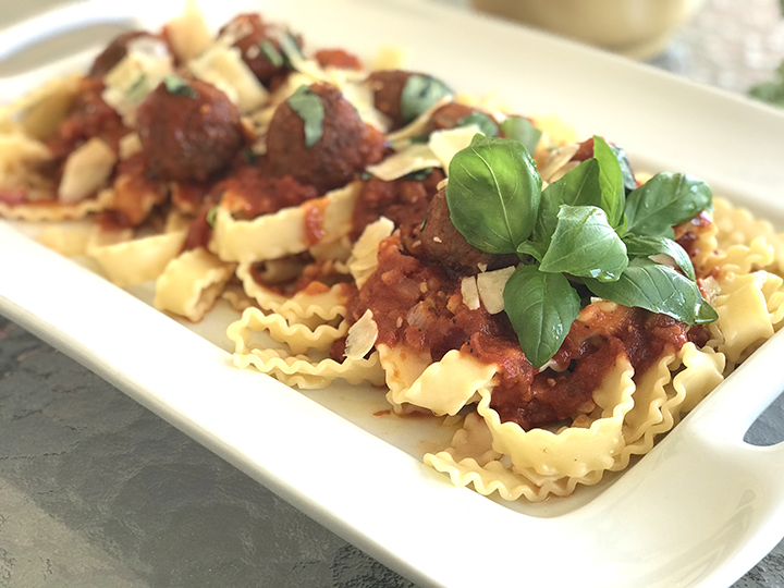 15 Minute Meatball Pasta